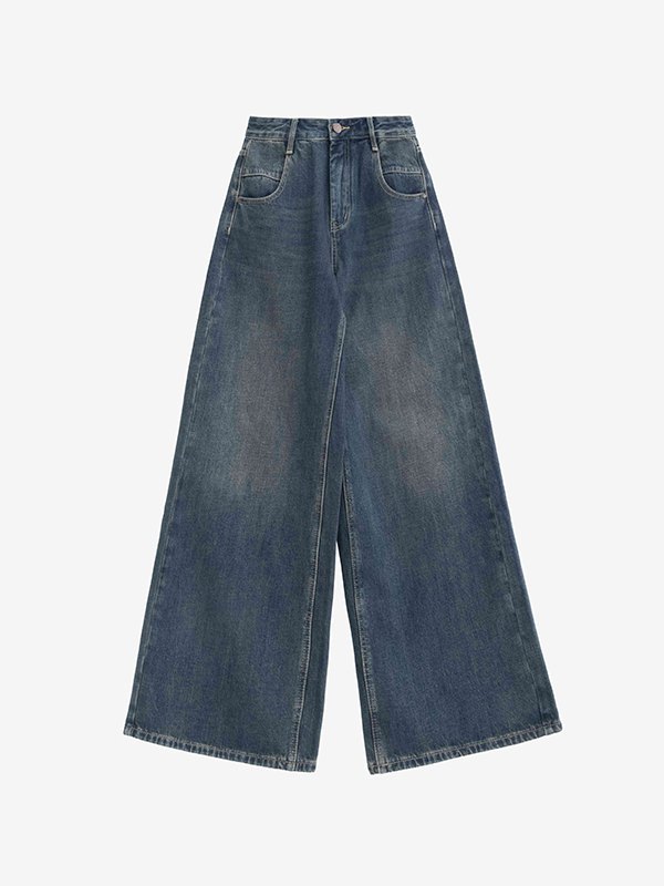 Classic Blue Wash Baggy Boyfriend Jeans-4