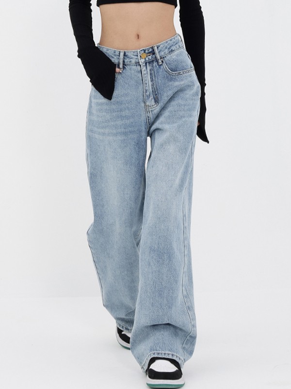 Back Embroidered Baggy Boyfriend Jeans-2