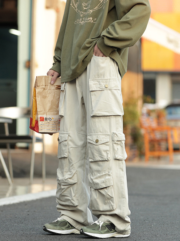 Men's Vintage Pocket Loose Cargo Pants-2