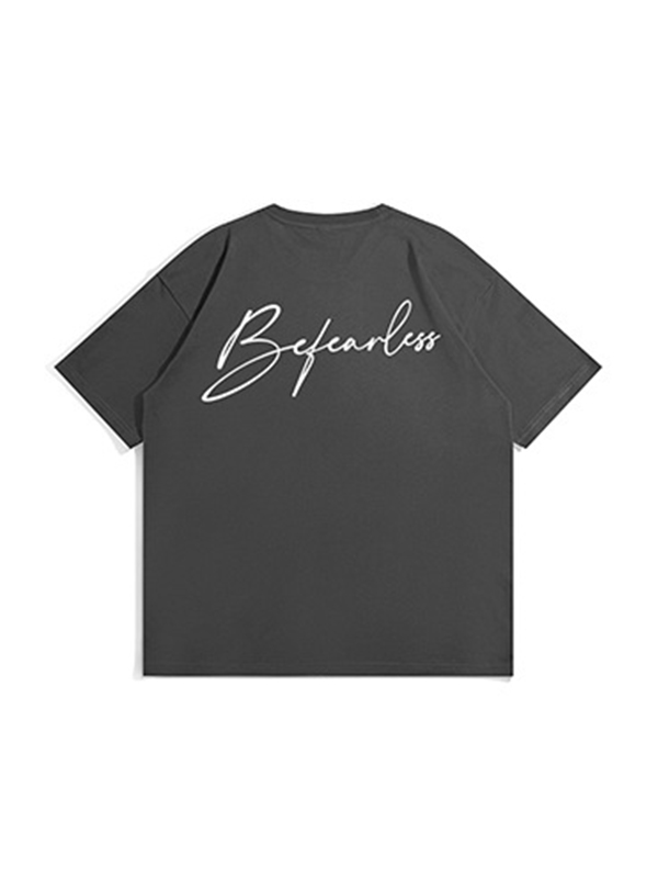 Men's American Style Letter Print Short Sleeve Tee-3