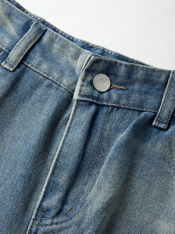Men's Distressed Wash Ripped Loose Jeans-8