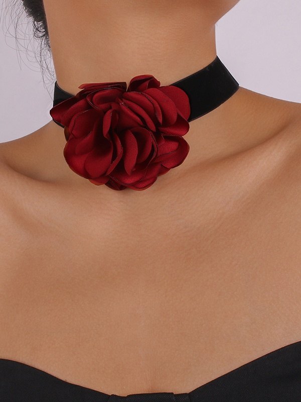 Rose Flocked Necklace-2