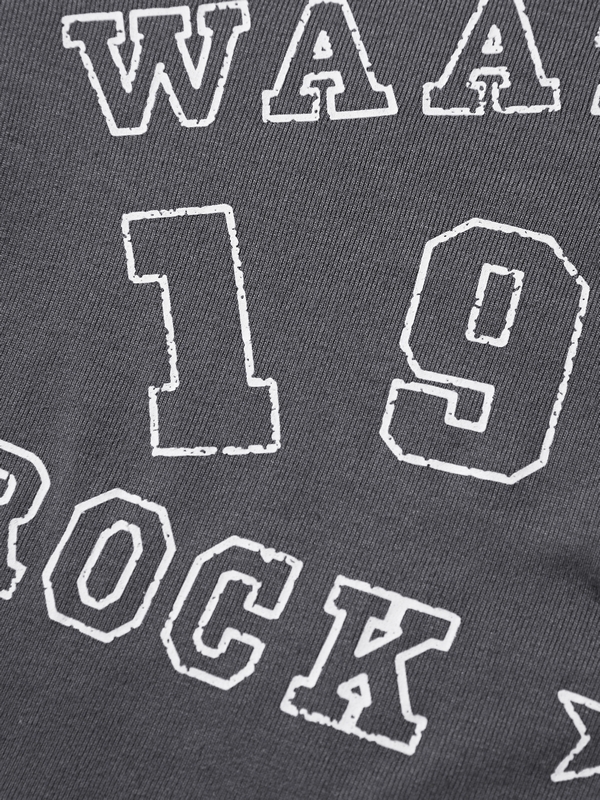 Number Letter Print Breasted Slim Long Sleeve Tee-6