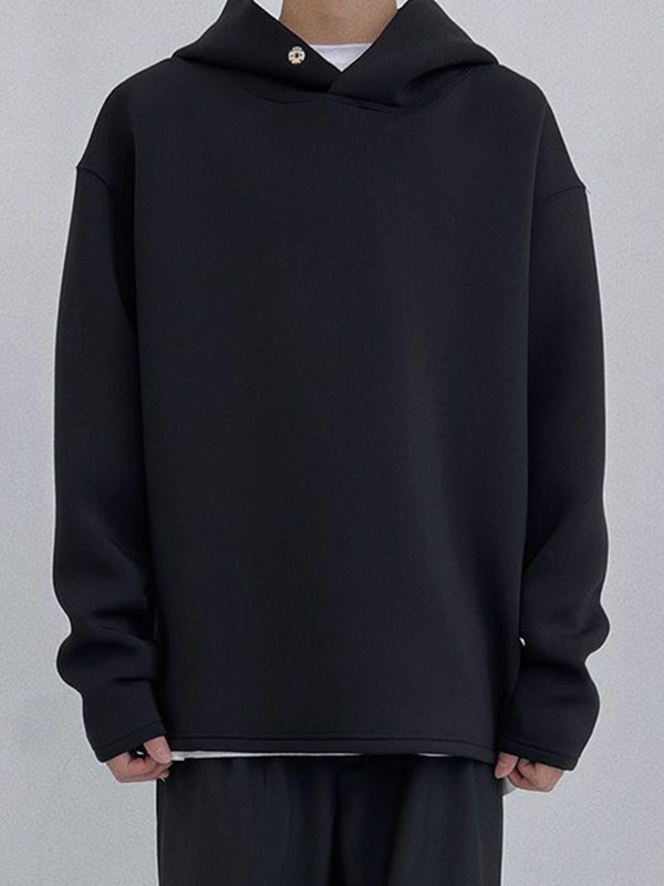 Men's Solid Color Versatile Oversized Hoodie-2