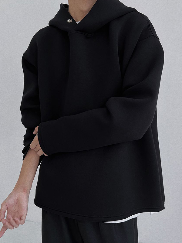 Men's Solid Color Versatile Oversized Hoodie-3