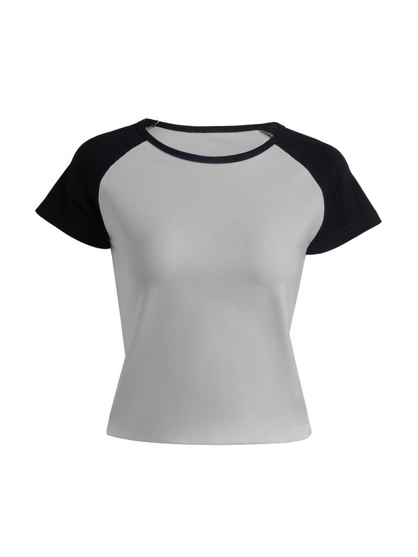 Contrast Raglan Slim Short Sleeve Tee-3