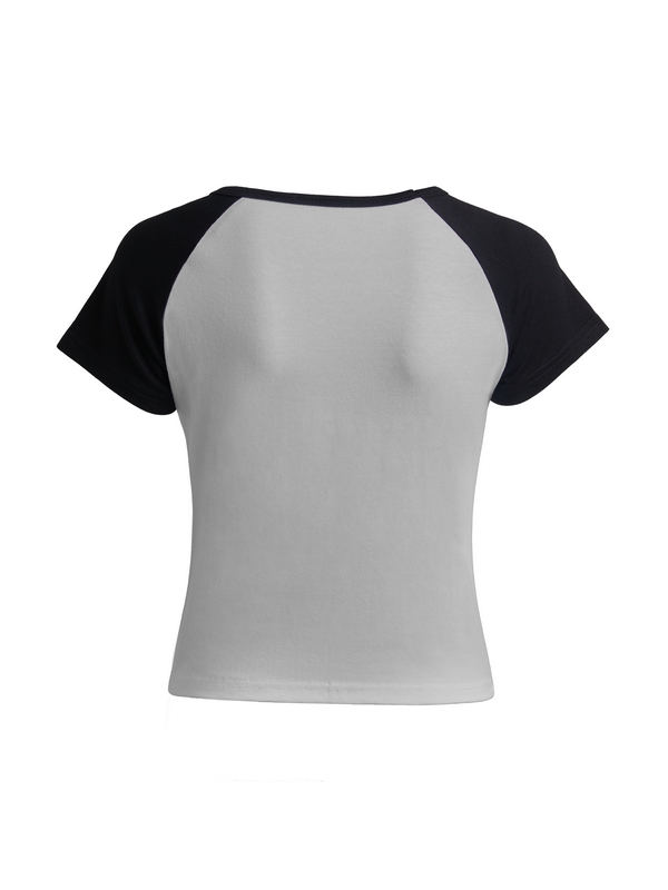 Contrast Raglan Slim Short Sleeve Tee-4