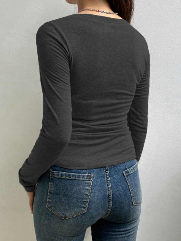 Vintage Striped V Neck Knit Top-2