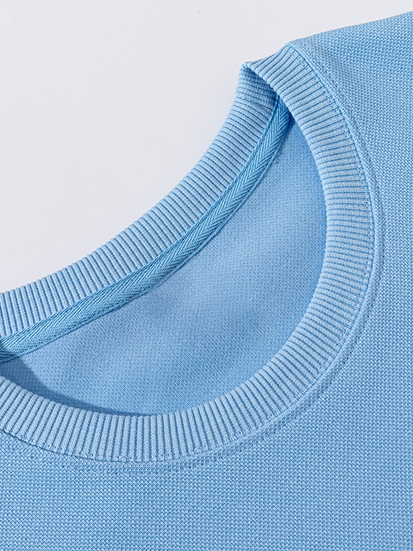 Men’s Solid Color Pure Cotton Crew Neck Sweatshirt-2