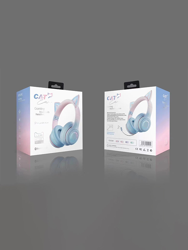 Luminous Gradient Cat Ear Bluetooth Headphone With Mic-2