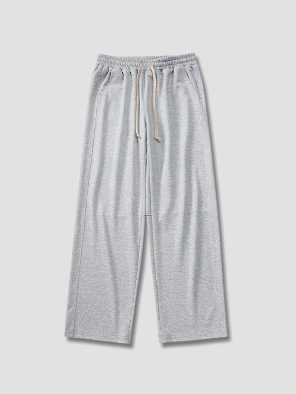 Men's Simple Solid Color Loose Sweatpants-4