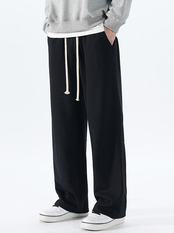 Men's Simple Solid Color Loose Sweatpants-3