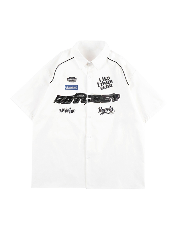 Men's Vintage Logo Motorcycle Short Sleeve Shirt-2