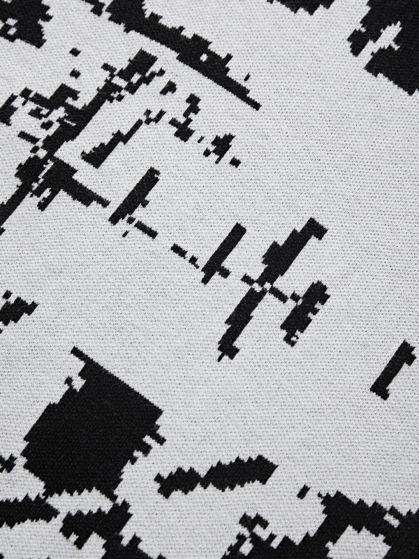 Men's Abstract Portrait Print Knit Sweater-4